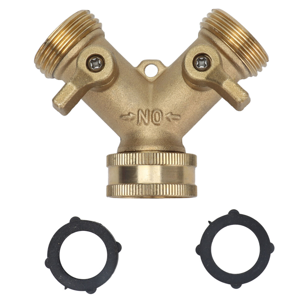 Leakproof Design Garden Hose Splitter With Ball Valves Swivel Connection Adjustable Stream Control2way Hose Splitter Corrosion Resistant Universal 9159805495861