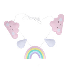 Creative Design Felt Clouds Garland Cloud Pendant Ceiling Mobile Hanging Toy Nursery Decoration Sweet Atmosphere Rainbow Room Decor Kids Bedroom