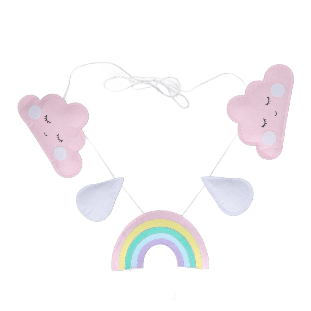 Creative Design Felt Clouds Garland Cloud Pendant Ceiling Mobile Hanging Toy Nursery Decoration Sweet Atmosphere Rainbow Room Decor Kids Bedroom