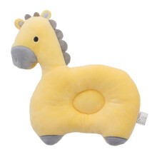 Almofada de viagem infantil com estampa de animais, ergonômica, para apoio da cabeça, feita de algodão orgânico respirável, com alça ajustável