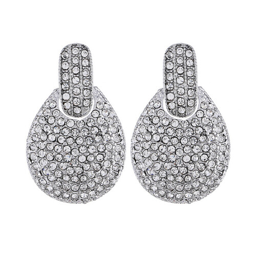 Σκουλαρίκια Pave Crystal Rhinestone με κλιπ, εκλεπτυσμένο σχέδιο, σκουλαρίκια αστερίας από