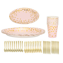 Stylish Disposable Party Supplies Set Elegant Design Eco-Friendly Material Food Grade Material Serves Hot And Cold Food Leak Resistant Construction