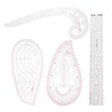 Sewing Pattern Making Design Kit Fashion Clear Metric Sewing Ruler Set Plastic Sewing Tools For Beginners Tailors Designers, Bendable Drawing