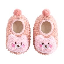 Breathable Plush Material Slippers For Kids, Non Slip Rubber Sole Easy To Put On Cute Cartoon Designs Lightweight And Soft Suitable For Learning To