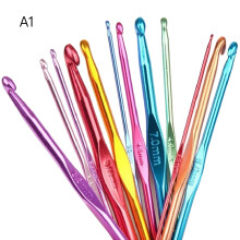 Beginner Crochet Needles Multicolor Crochet Hooks With Various Sizes, Aluminum Crochet Set Ergonomic Handle Smooth Crochet Hook Lightweight And