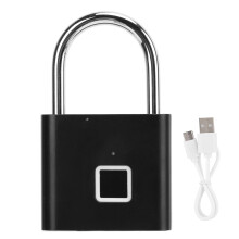 Nabíjateľný USB zámok s odtlačkom prsta, dotykové odomykanie, bezkľúčový biometrický inteligentný zámok, odolný voči prerezaniu, proti