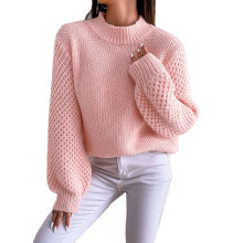 Locker geschnittener Rollkragenpullover für Damen, grob gestrickt, Fledermausärmel, Oversize-Pullover, warme Oberbekleidung, lässig-schick,