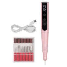 Portable Nail Drill Electric Rechargeable Touch Control LED Display Adjustable Speed Cordless Manicure Tools Low Vibration High Speed Motor For