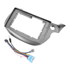 2Din DVD Frame Car Panel Mount Fit For Honda Jazz Right Gray Practical Elegant Appearance Design Material ABS Plastic Easy To Clean And Maintain