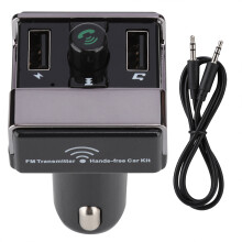 Trasmettitore FM Bluetooth 4.0 per auto con chiamate in vivavoce e streaming musicale, doppie porte USB per ricarica rapida, soppressione del rumore