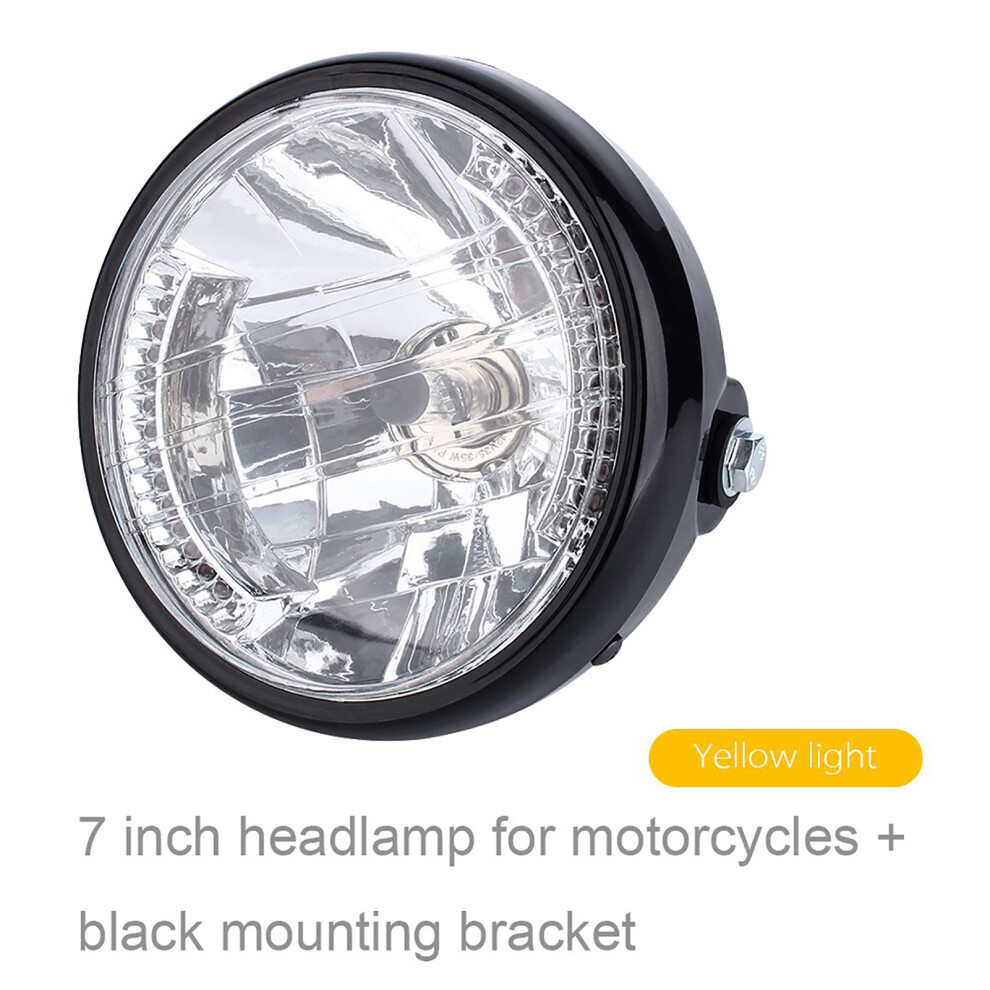 Bright7inch Round Motorcycle Headlight With Waterproof Housing Bucket And Stable High Luminous Efficiency Universal Fit For Harley Honda Yellow 9009879118961