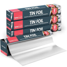 SOL 4pk Tin Foil Roll 8m x 29cm 32m in Total Large Size Heavy Duty Aluminium Foil for Cooking Baking Grilling Food Storage Wrap Kitchen Household