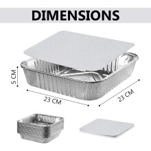 (12) Aluminium Foil Trays with Lids, Disposable Tin Foil Containers, Best for Meal Prep, Food Storage, Baking, Broiling, Roasting
