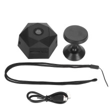 Draadloze beveiligingscamera met realtime transmissie, bewegingsdetectie en loopopname, ultracompacte ABS-behuizing voor onopvallende installatie.