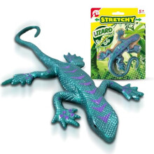 SOL 1pk Stretchy Lizard, Blue Gecko and Rubber Newt Toy for Kids Aged 5+, Sticky Creature, Durable and Squishy Geko Party Bag Filler, Safe Material