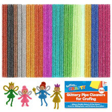 SOL 240pk Glitter Pipe Cleaners for Craft 15cm  Sparkly, Glittery, Flexible Colourful Pipe Cleaners for Crafting, DIY Kit for Halloween