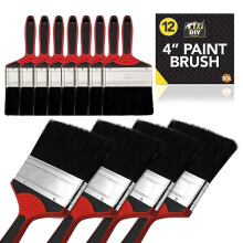 SOL 12pk 4" Paint Brush Large Paint Brushes for Interior & Exterior Painting Ideal for Fences, Decking, Sheds & Outdoor Use