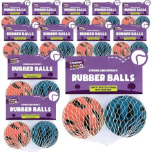 SOL 24pk Bulk Rubber Balls, 60mm Strong & Durable Dog Balls, Soft and Bouncy Design, Perfect for Fetch, Chewing, and Playtime, Pet-Friendly Materials