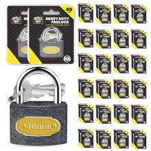 SOL 48pk Waterproof Padlock Includes 144 Keys 40mm Outdoor Padlocks for Shed, Gate & Fence Durable Shed Locks for Home Security