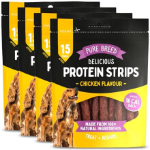 SOL 600g Delicious Protein Strips Chicken Flavour, 3.9 Inch of Savoury Chicken Strips for Dogs & Puppies, High Protein Dog Treats