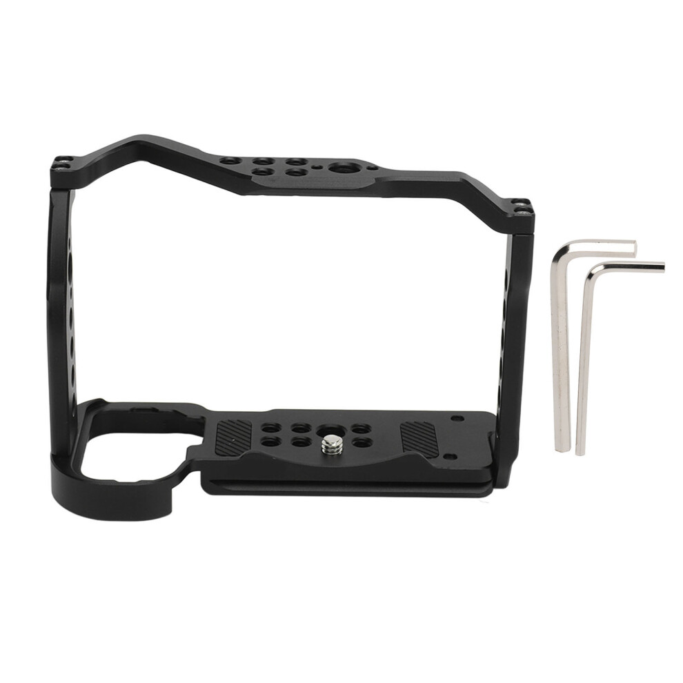 Camera Rig Cage With Arca-Swiss Bottom Plate For Sony A7iv A7iii A7ii A7r Iii A7r Ii A7s Ii, Solid Aluminum Alloy Frame With Dual Cold Shoe Mounts 9071309162349