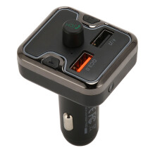 Transmissor FM com chamadas mãos-livres, Bluetooth 5.3, rádio sem fio, carregamento rápido, retroiluminação LED, graves profundos, navegação