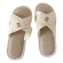 Pantuflas de casa de espuma viscoelástica para mujer, cómodas, con puntera abierta, diseño floral, transpirables, de lino, suela antideslizante,