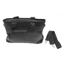 Bolso de hombro profesional de cuero con cierre de cremallera, compartimentos, correa ajustable, organizador interior, herrajes duraderos y diseño