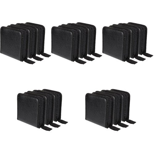 15Pcs Black Cd Dvd Storage Holder Compact Organizer with Zipper 2