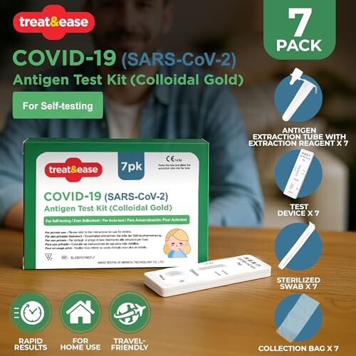 SOL 7pc COVID-19 (SARS-CoV-2) Antigen Test Kit -Nasal (Self-Testing) 1