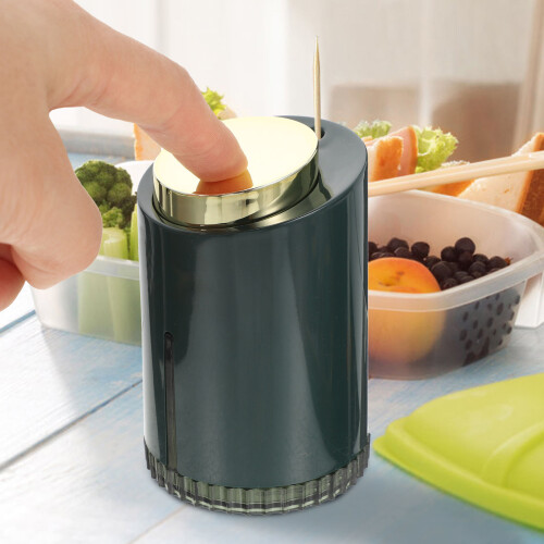 5Pcs Green Acrylic Toothpick Box Automatic Press-Type Holder 2