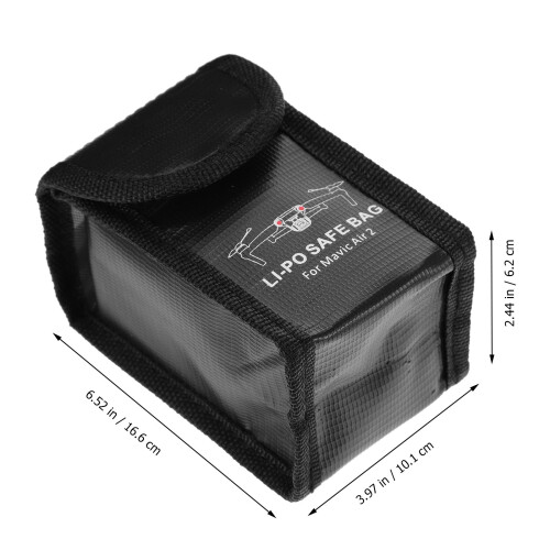 2Pcs Lightweight Black Battery Protective Case Fireproof Drone Bag 1