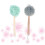 4Pcs Nylon Bath Puff Shower Brush Ergonomic Long Handle Back Scrubber 10
