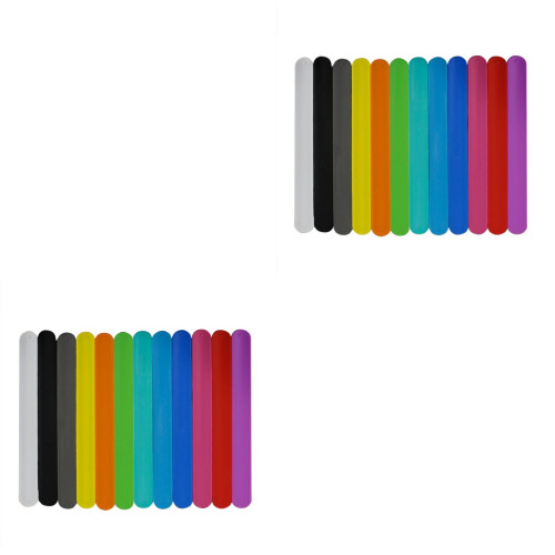 24Pcs Assorted Color Kid Slap Bracelets Silicone Safe and Durable 1
