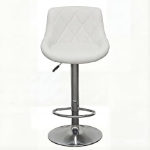 Alivio Set of 2 Modern Chrome Bar Stools, Restaurant, Dining Room Chairs (White, Pack of 2)