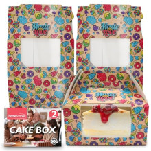 SOL 2pk Cake Box Single Slice Takeaway Packaging for Kids Parties Weddings Favours Individual Portions Dessert Storage Portable Paper Containers for E