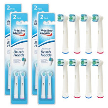 SOL 8pk Universal Electric Toothbrush Heads Replacement, Compatible with Oral-B Braun, Soft Bristles for Plaque Removal, Snap-On Design