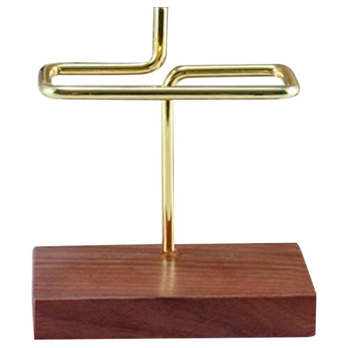 4Pcs Coffee Filter Holder Wooden Brass Stable Storage for Kitchen Bar 2