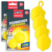 SOL 4pk Dishwasher Freshener Hanging Lemon Scent, Achieve Cleaner Dishes and Fresh Smell in Every Wash with Dishwasher Cleaner Odour Remover with Uniq