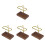 4Pcs Coffee Filter Holder Wooden Brass Stable Storage for Kitchen Bar 4