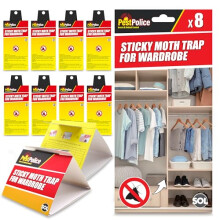 SOL 8pk Sticky Moth Traps for Wardrobe, Killer and Repellent for Pantry, Odourless Insect Catcher, Protects Clothes and Food Storage, Safe