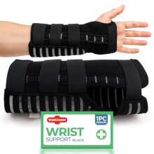 SOL Wrist Support Left Hand Medium Black  Adjustable Breathable Neoprene Left Hand Wrist Support with Soft Strap for Everyday Comfort & Stability