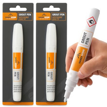 SOL 2pk Grout Pen Tile Marker for Refreshing Lines Easy to Use Reviver for Bathroom Kitchen Wall and Floor Tiles Quick Drying Coverage for Clean Neat