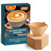 SOL 80pk Filter Papers Size 1 Disposable Liners for Drip and Pour Over Makers Smooth Flavour Extraction Easy Use Compatible with Standard Appliances H