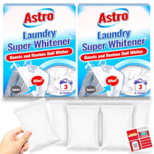 SOL 6pk Laundry Super Whitener - Whitener for White Clothes with Stain Removal & Brightening Power, Boosts & Revives Dull Whites, Clothes Brightener