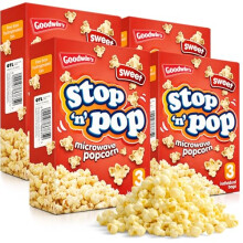 SOL 12pk x 85g Stop 'n' Pop Microwave Popcorn, Sweet Flavoured Pop Corn Kernels, Perfect Tasty Snack for Family Movie Nights, Easy to Prepare