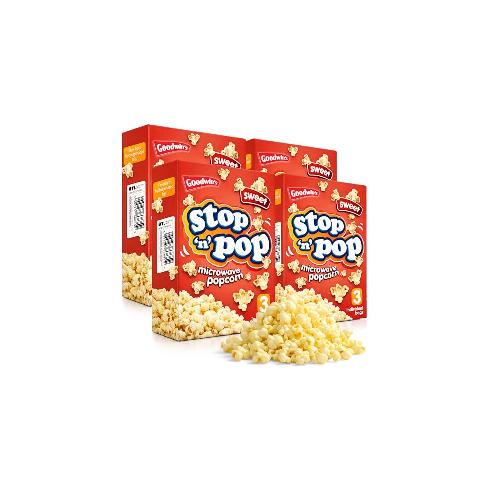 Sol 12Pk X 85G Stop 'N' Pop Microwave Popcorn, Sweet Flavoured Pop Corn Kernels, Perfect Tasty Snack For Family Movie Nights, Easy To Prepare