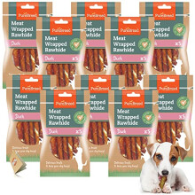 SOL 50pk Meat Wrapped Rawhide Dog Treats - Duck Chews, Natural, High-Protein & Low-Fat, Promotes Healthy Teeth, Great for Training, Rewards
