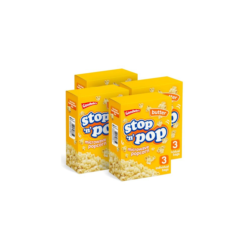 Sol 12Pk X 85G Stop 'N' Pop Microwave Popcorn, Butter Flavoured Pop Corn Kernels, Ready In Minutes Tasty Snack For Family Movie Nights