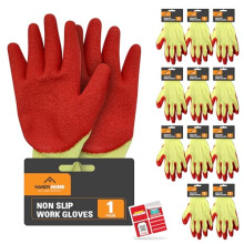 SOL 12 Pairs Non Slip Work Gloves for Men Heavy-Duty Gardening & Safety Work Gloves Strong Grip Protective Gloves for DIY & Outdoor Projects